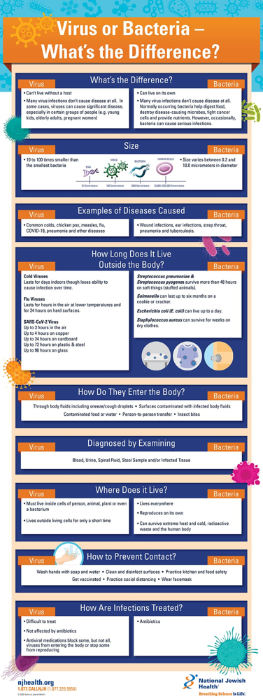 Porównanie właściwości wirusów i bakterii